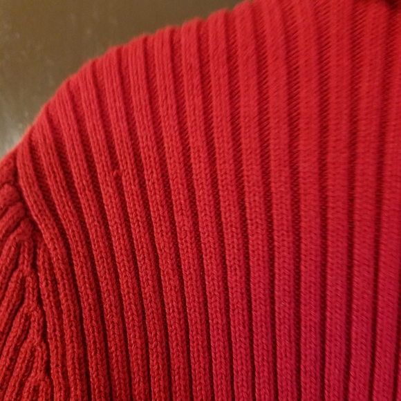 Lauren Ralph Lauren Red Ribbed Cotton Sweater Vintage Christmas 🎄 - Picture 4 of 6